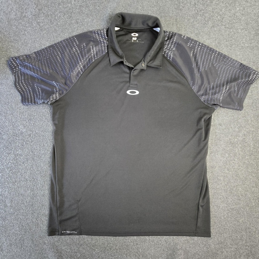 Oakley Polo Shirt Mens Extra Large Black Eyewear Functional System Golf Athletic